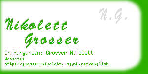 nikolett grosser business card